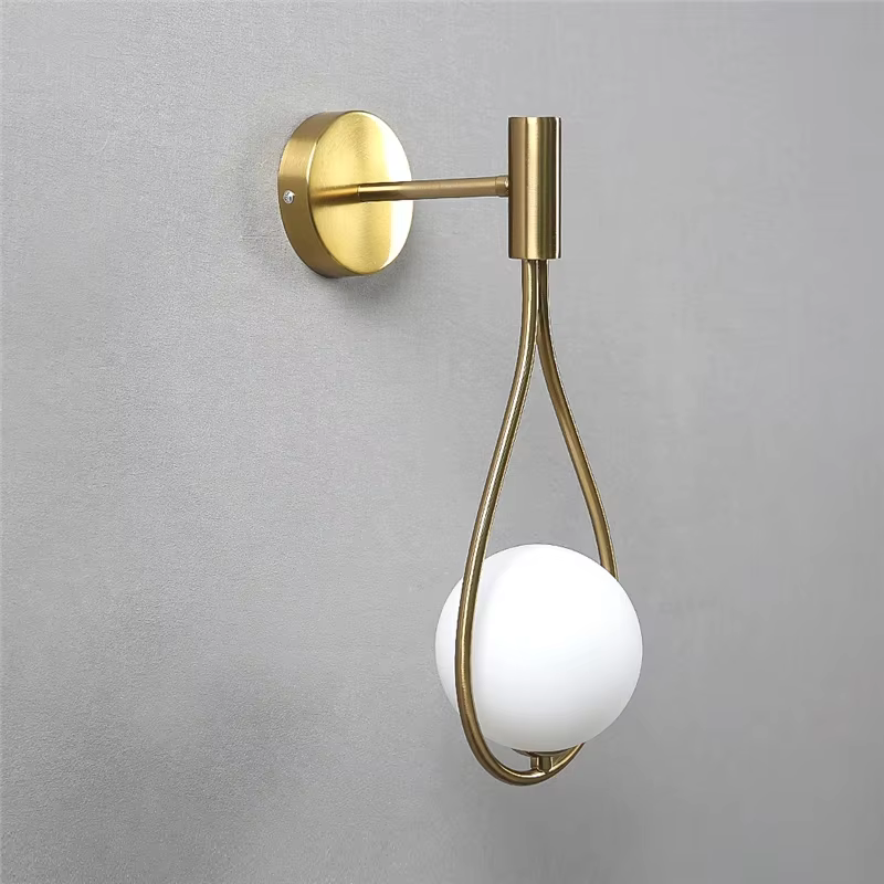 Applique murale boule de verre en métal moderne lampes murales simples nordiques pour salon chambre