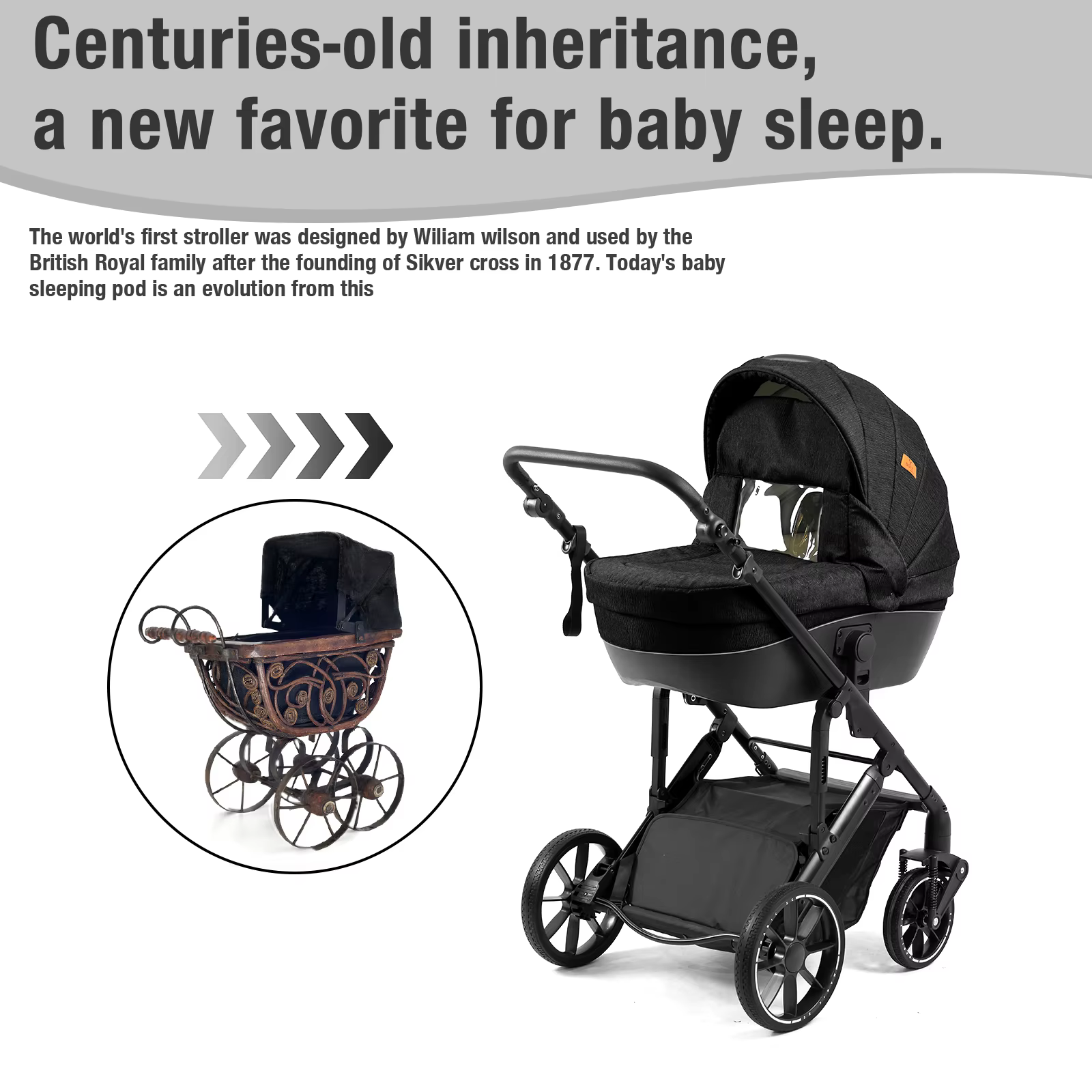Poussette 3 en 1 avec nacelle, landau pour nouveau-né, poussette pour bébé, siège auto pour bébé, po