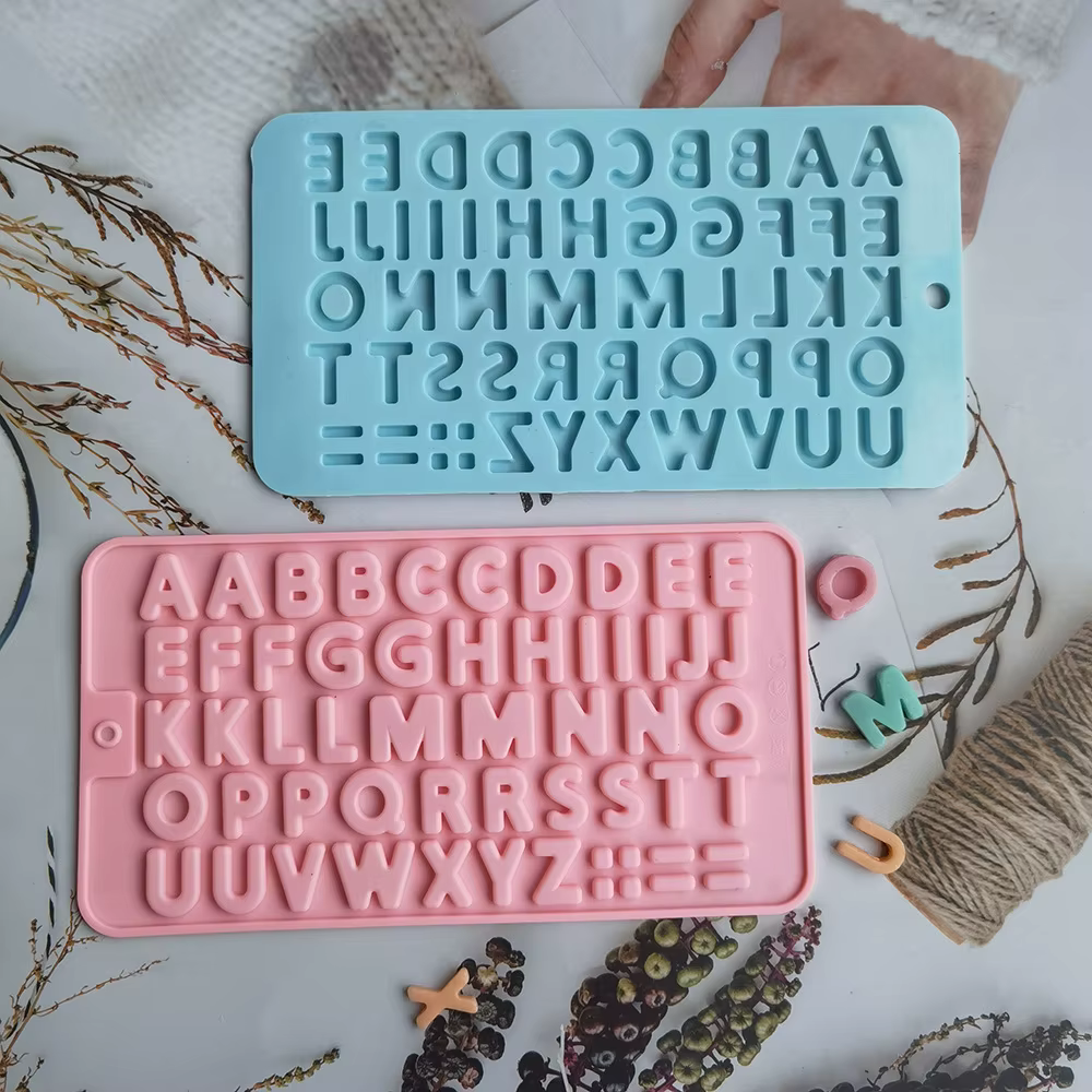 Moule à chocolat en Silicone avec lettres et chiffres, Alphabet, biscuits, bonbons, gâteaux, plateau