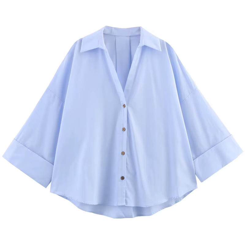 HXAO 2025 chemise femme été culture chemises et chemisiers surdimensionnés blanc bleu Rose marron ch
