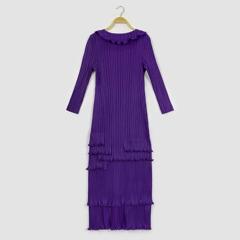 Robe plissée à la mode trois manoirs, robe de gâteau vieillissante de tempérament, fouet de concepti