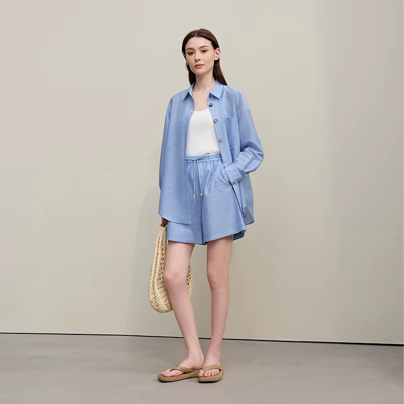 Chemises décontractées pour femmes Amii, Nouvelle collection été 2026, Style vacances, Ensemble shor