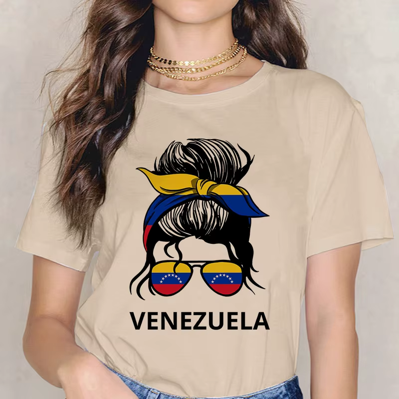 Femmes été imprimé T-shirt Venezuela Mange gothique T-shirt drôle graphique Y2k T-shirt 90s esthétiq