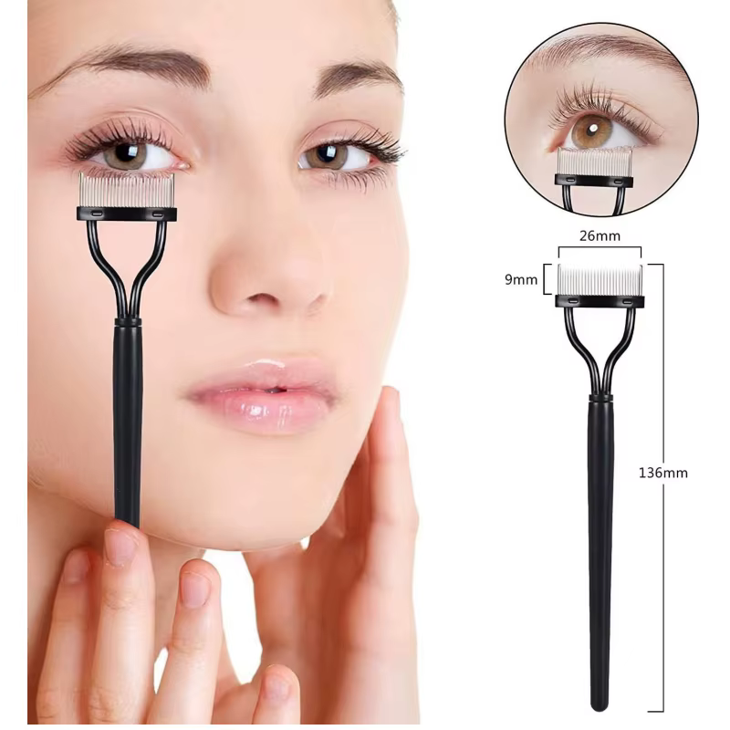 Séparateur de cils dents métalliques recourbe-cils droit maquillage de beauté brosse à cils en acier