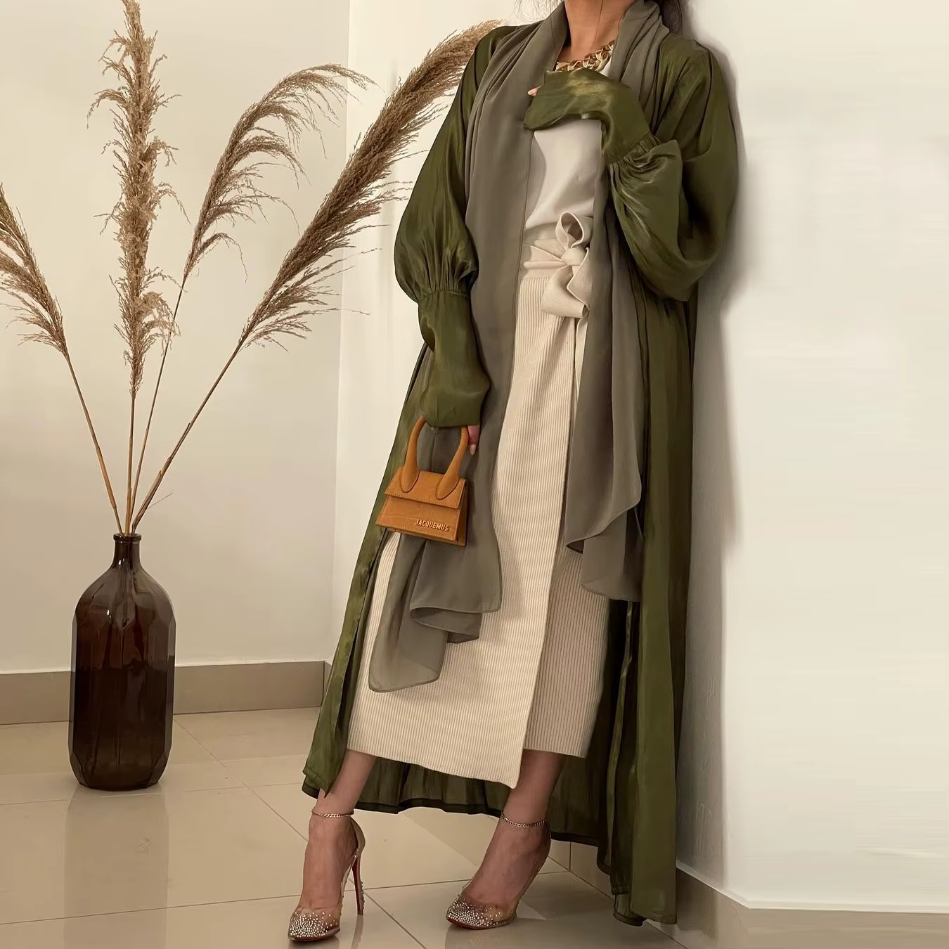 Robe cardigan en satin turc pour femme, vêtements d'extérieur musulmans, manches boutonnées, Dubaï, 