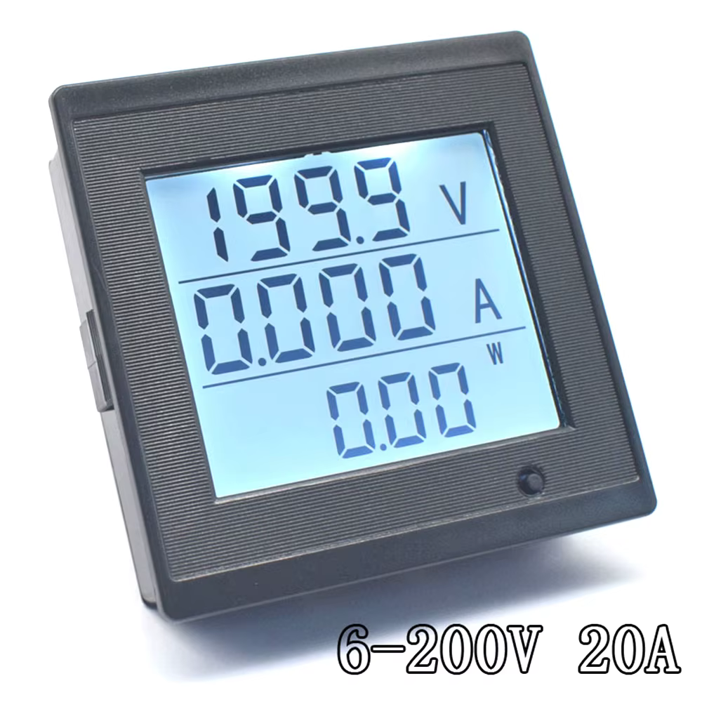 Compteur de courant de tension DC 6-200V 20A, affichage numérique LCD, consommation d'énergie, impéd