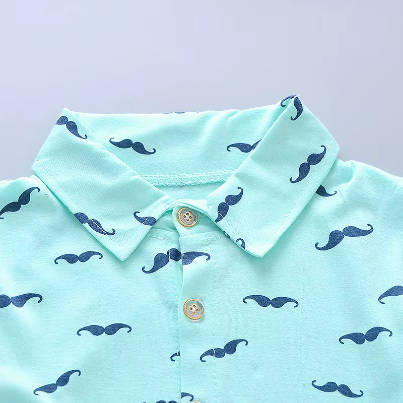 Costume d'été pour garçon, chemise imprimée à manches courtes + Short, en coton, vêtements mignons p