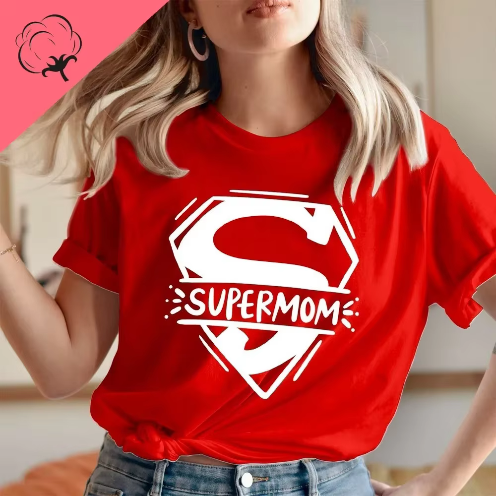 T-shirt Fête des Mères Super Maman Super-héroïne, Hauts pour Femmes, Vêtements pour Femmes, T-shirt 