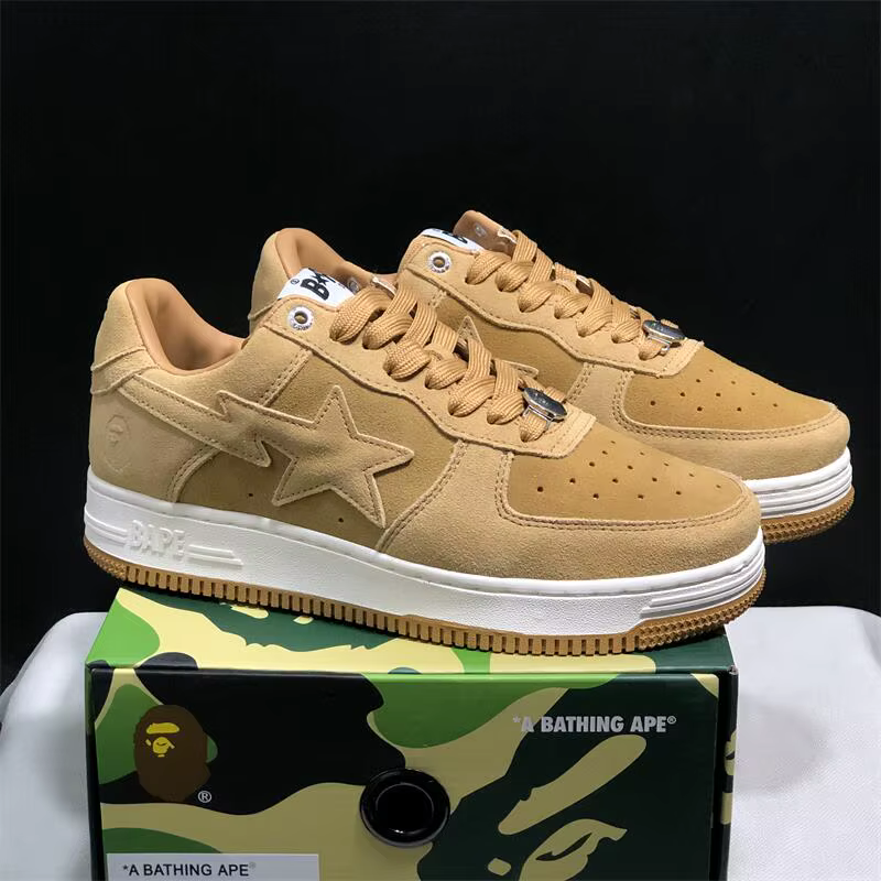 A BATHING APE Chaussures décontractées BAPESTA pour hommes, entièrement noires, à motif requin, unis