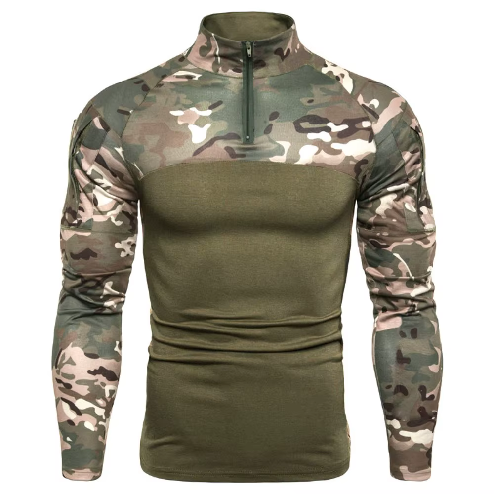 Sweat-shirt tactique à capuche pour hommes, pull d'extérieur à manches longues, léger, col montant, 