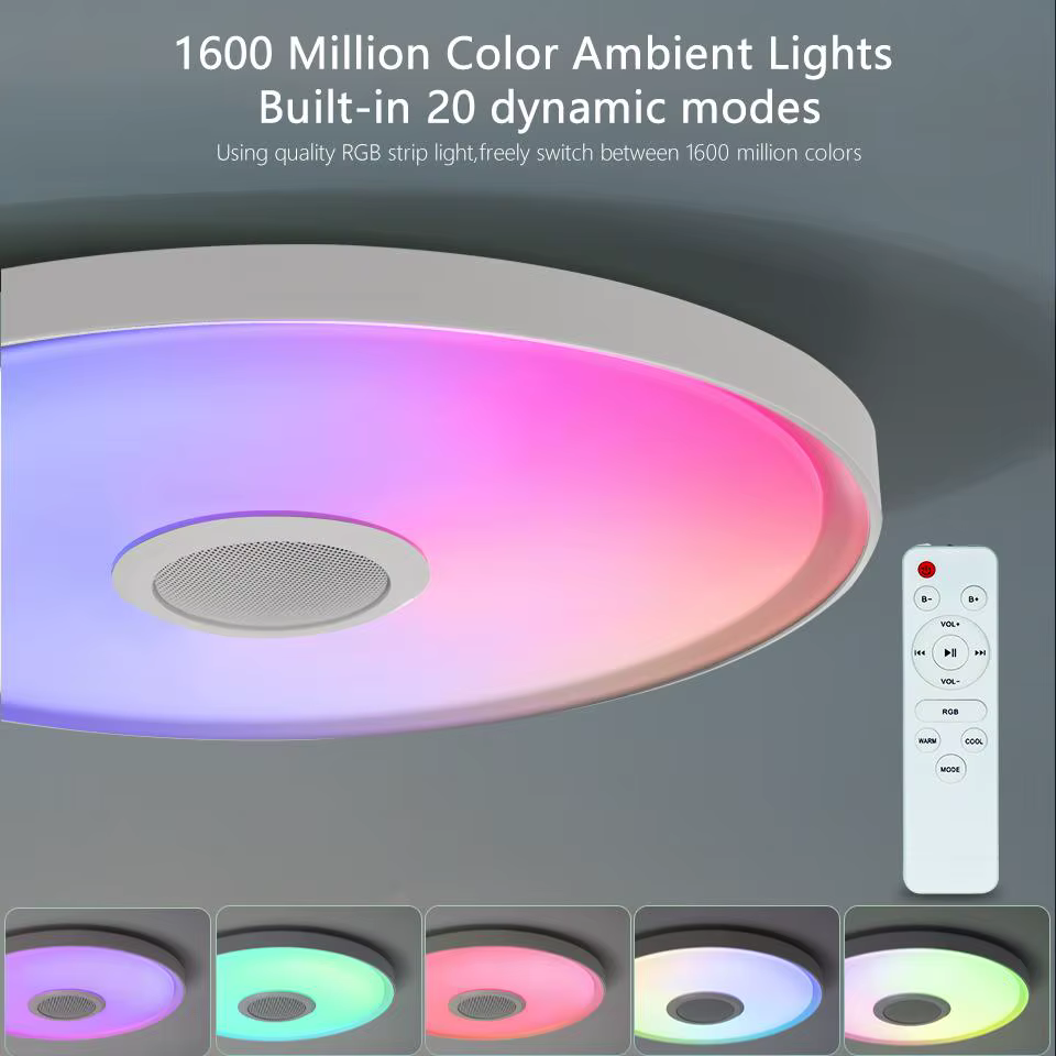Plafonniers intelligents LED RGB APP télécommande gradation éclairage domestique moderne lumière mus