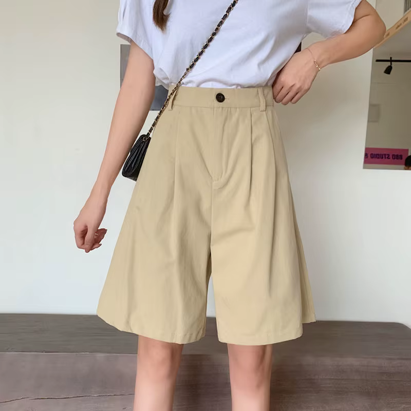 FJpreppy-Short Cargo Femme, All-Match Fashion, Longueur Genou, Bf Casual, Ulzzang Vintage, Office La