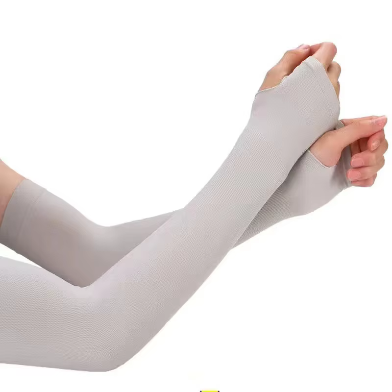 Gants d'été fins et longs, manches en soie glacée, Protection solaire pour activités de plein air, c