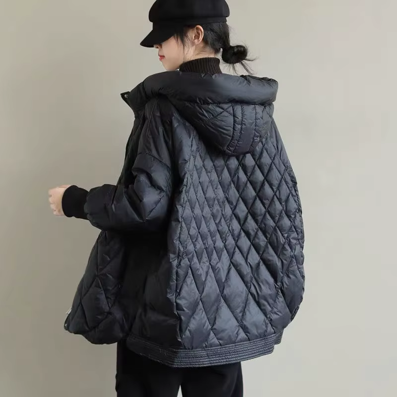 Veste en duvet de coton léger pour femme, pardessus décontracté, vêtements d'extérieur chauds à capu