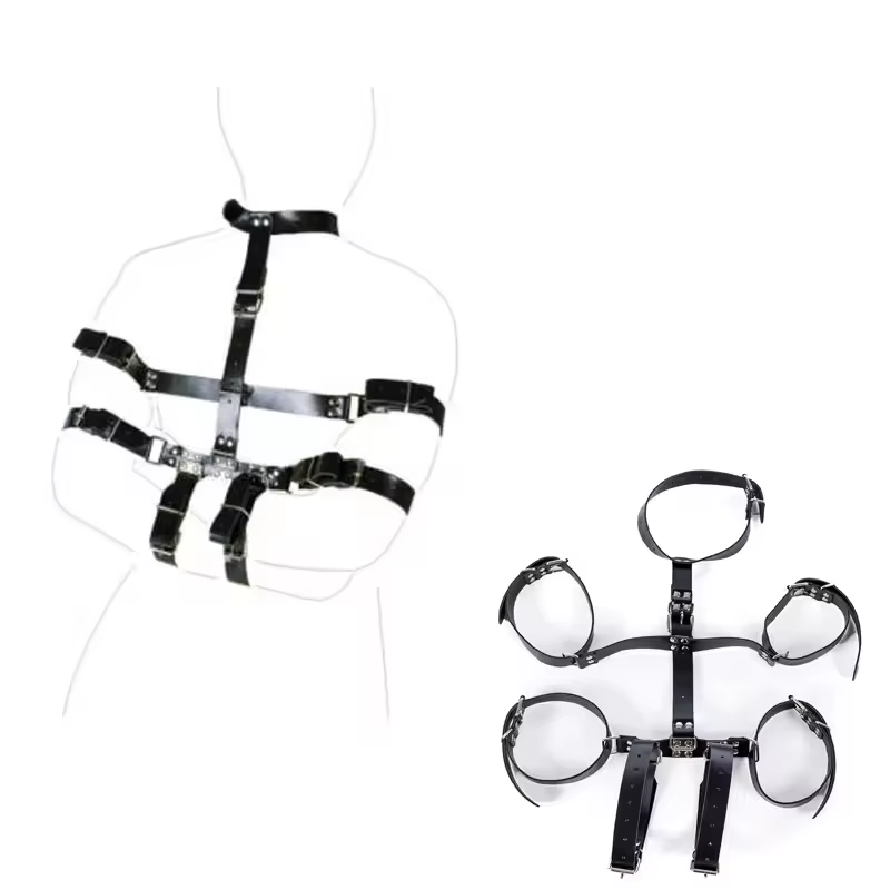 Brassard Bdsm esclave Lingerie bras en cuir derrière le dos, menottes, veste droite, col de Bondage,