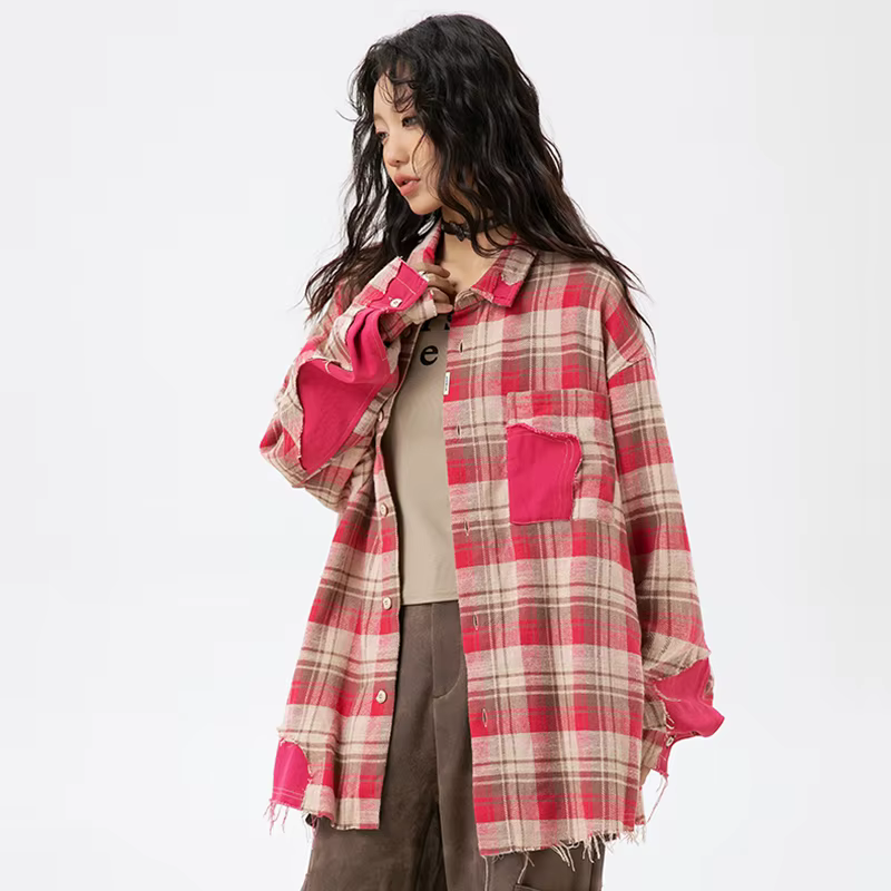 Chemise rayée rose élégante de luxe pour femmes, chemisiers à la mode, vêtements populaires coréens,
