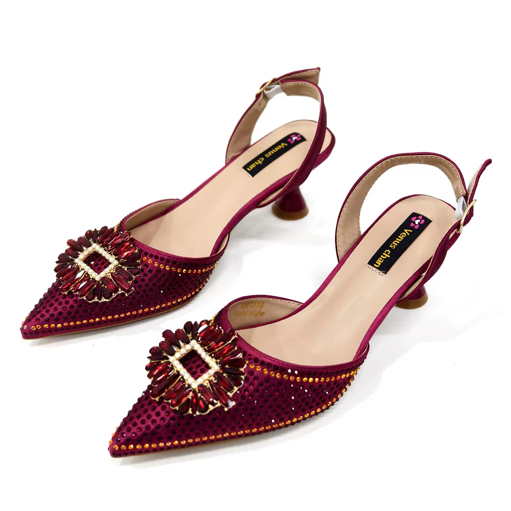 NigWin-Chaussures et sacs de fête pour femme, talon moyen, Parker pointu, chaussures de soirée éléga