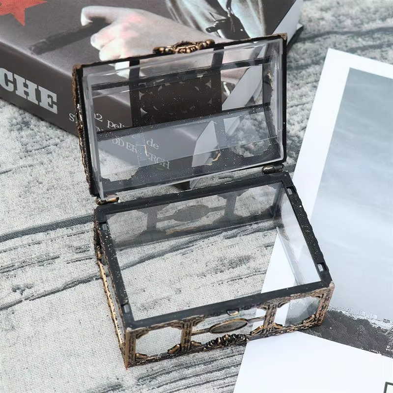 Boîte au trésor Pirate transparente en plastique, boîte à bijoux en cristal, organisateur de rangeme