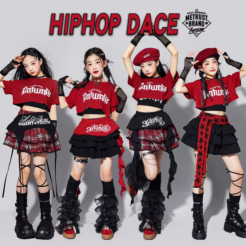Ensemble de vêtements d'été pour filles, style K-pop, crop top, jupes à volants, costume de danse de
