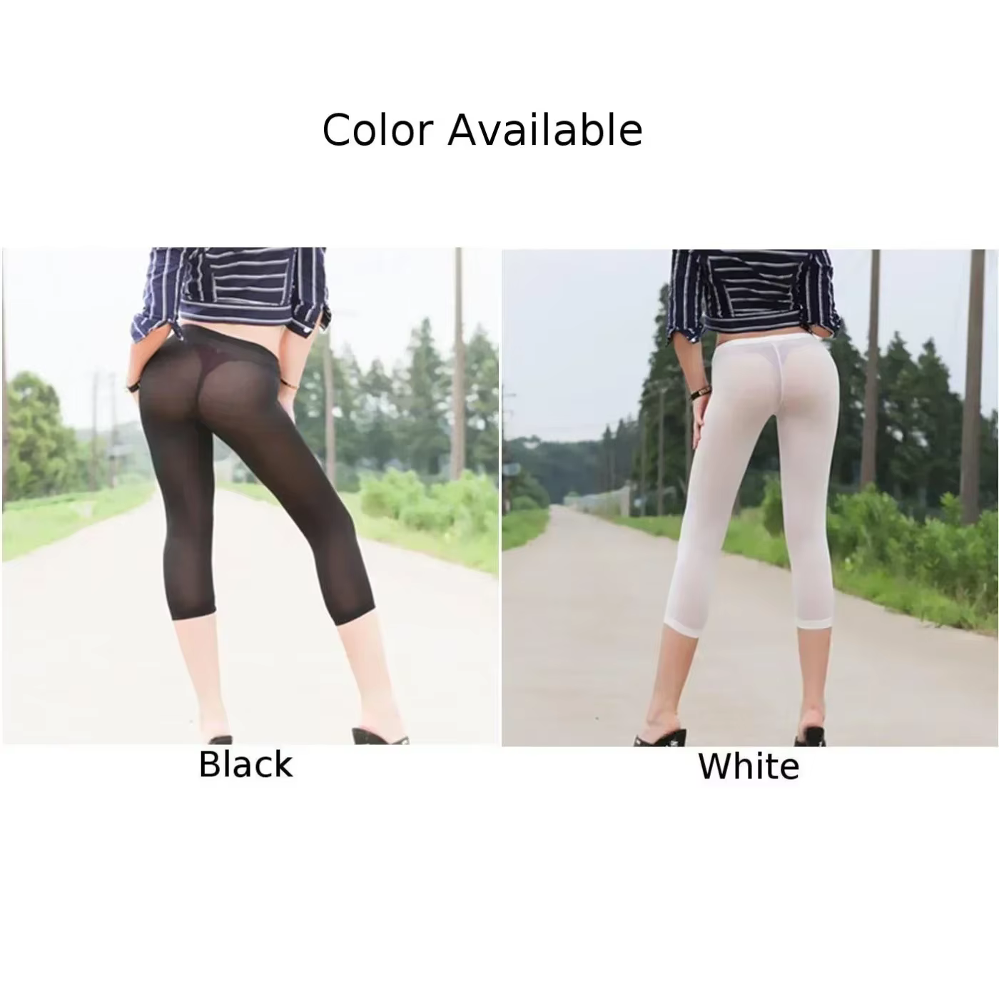 Pantalon court transparent à haute élasticité pour femmes, leggings transparents, vêtements d'été ba