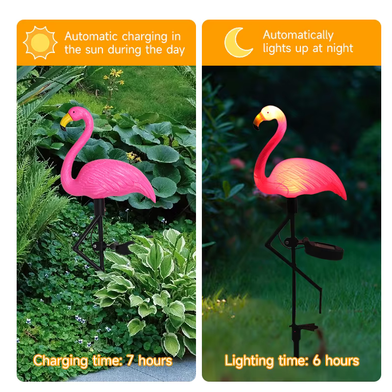 Lumière solaire LED en forme de flamant rose, lampe d'extérieur pour cour, jardin, piquet étanche, d