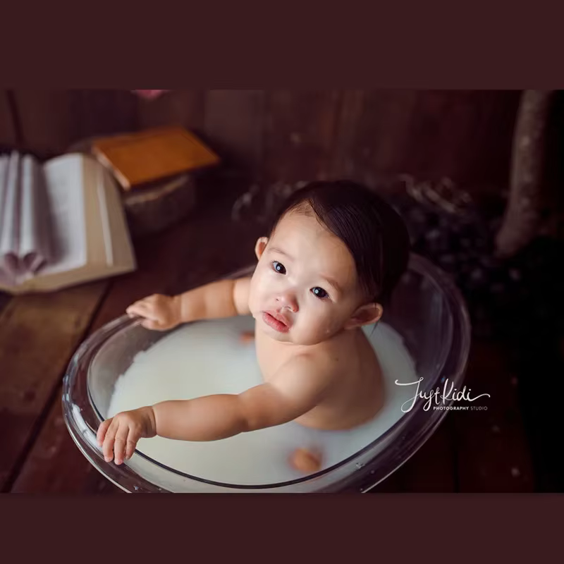 Accessoires de photographie pour nouveau-nés, baignoire à lait en acrylique pour bébé, douche de tre
