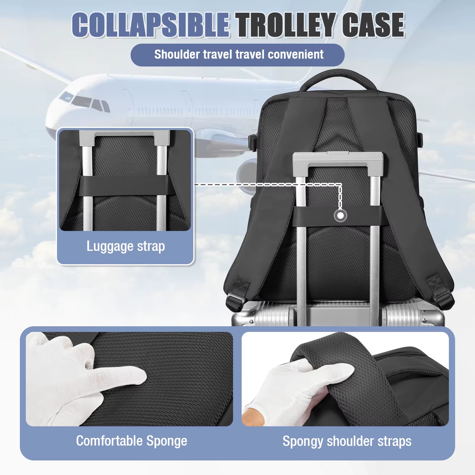 Sac à dos sous vide Ryanair 40x30x20, sac à dos de voyage pour courtes distances, sac de cabine WizA