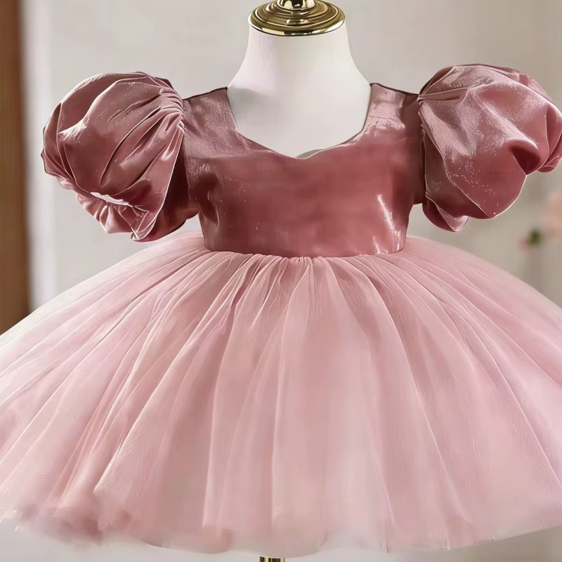 Robe de princesse TutuKids pour enfants, nouvelle jupe à manches bouffantes, robe de soirée élégante