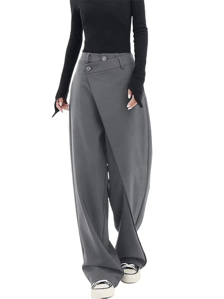 HOUZHOU femmes pantalon de costume large taille haute gothique Style japonais Baggy pantalon noir pa