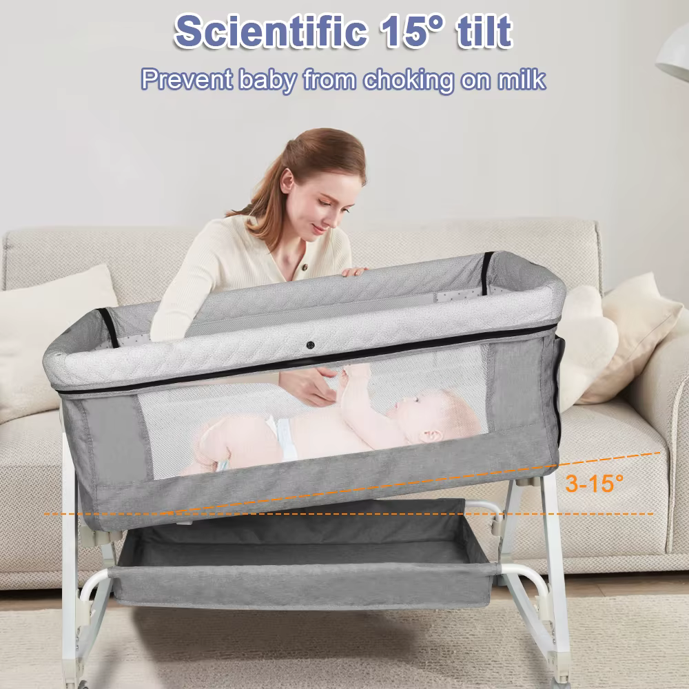 Lit Berceau Cododo Bébé, Dormir Ensemble, avec Matelas, Table à Langer, Facile à Déplacer, Lit Bébé 