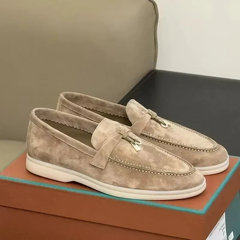 Chaussures décontractées vintage, mocassins à talon plat pour femmes, chaussures plates pour hommes 