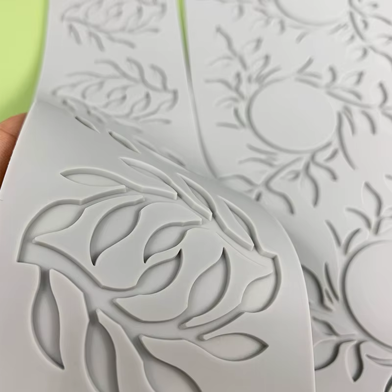 Anneau circulaire en forme de feuille, tampon en dentelle à retournement du sucre, Branches d'arbre,