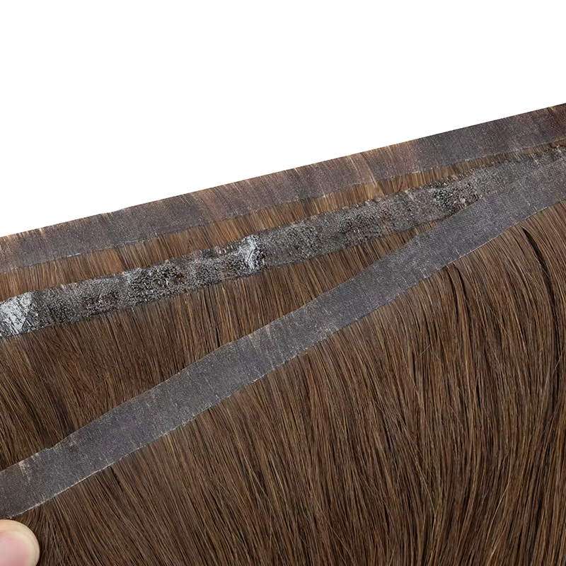 Trame de bande naturelle sans couture, longue bande de trame de peau en PU dans les Extensions humai