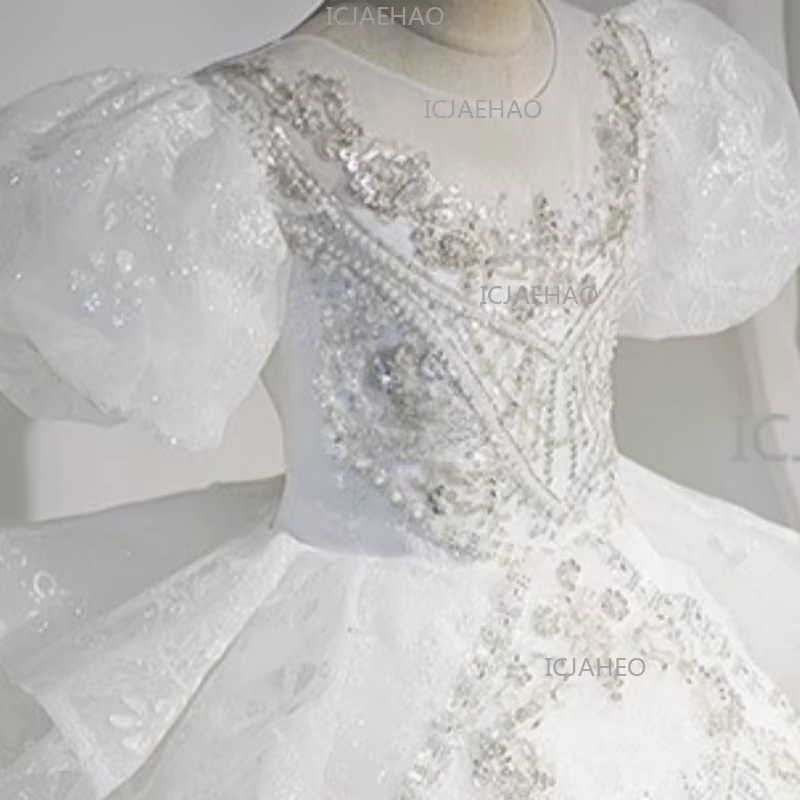Robe de princesse pour filles 2026, tenue de demoiselle d'honneur blanche pour mariage, costume de s