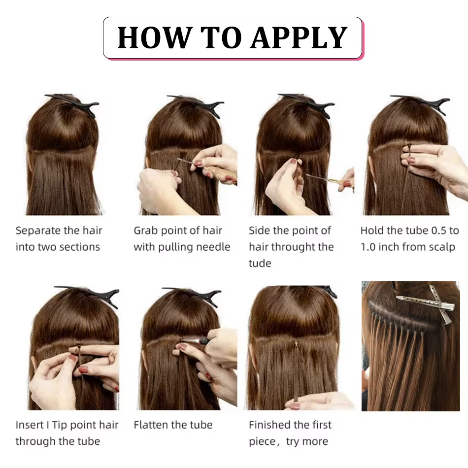 PLADIO Extensions de cheveux droites I Tip Extensions de cheveux naturels humains Capsule de kératin