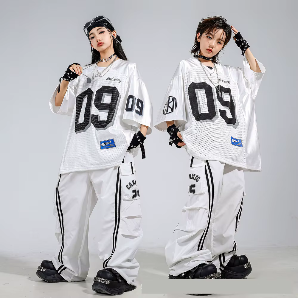 Enfants garçons filles Streetwear Hiphop maille Baseball veste pantalon ensembles enfants manteau pa