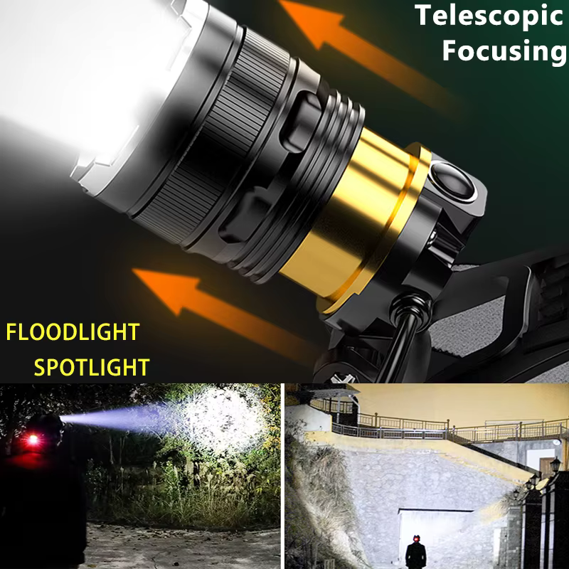 Z40 20000LM LED phare XHP90 lampe de poche phare torche Zoom capteur phare 18650 lumière Rechargeabl