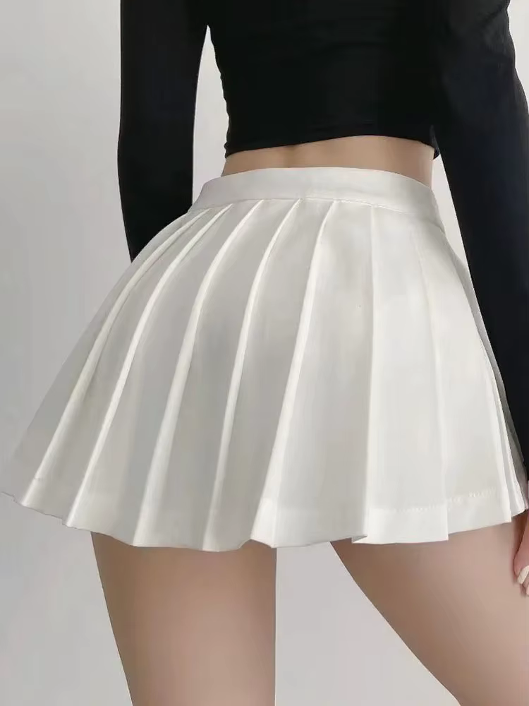 Spice girl jupe plissée femme couleur pure petite jupe courte été nouvelle version coréenne JK collè