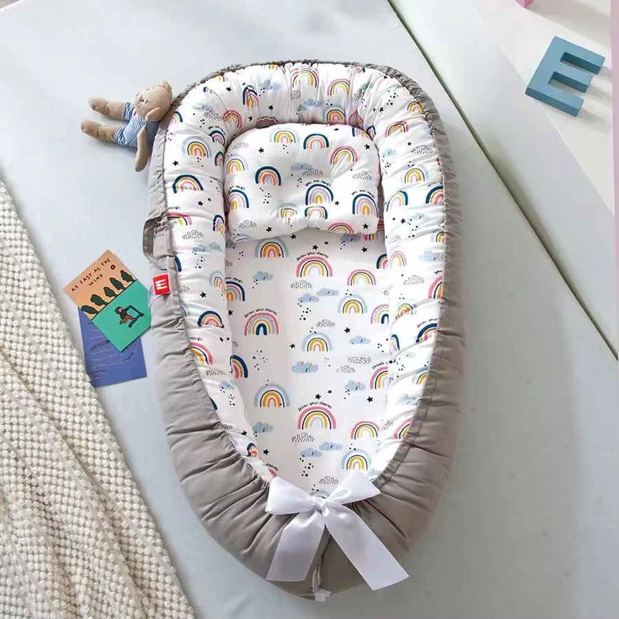 Nid de bébé pour dormir, chaise longue pour nouveau-né, en coton, respirant, réglable, berceau dans 