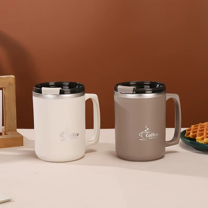 Tasse à café au lait en acier inoxydable, Double paroi, tasses et tasses d'eau isolées thermiques, t