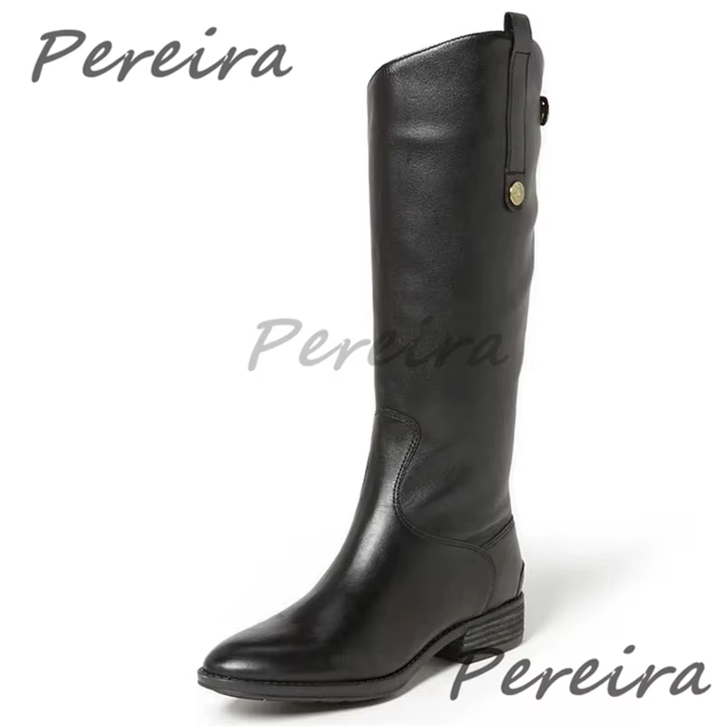 Bottes de chevalier en cuir véritable faites à la main pour hommes, bottes longues à bout pointu et 