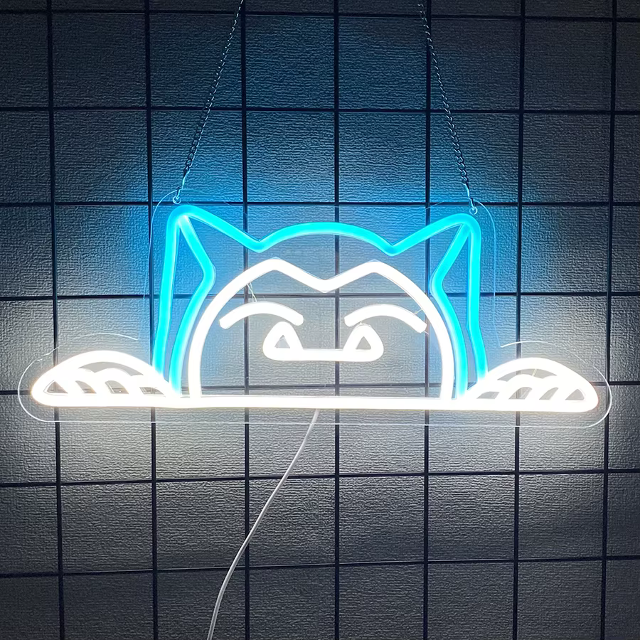 Enseigne au néon pour chat pour décoration murale, veilleuse pour chat animé pour salon, chambre de