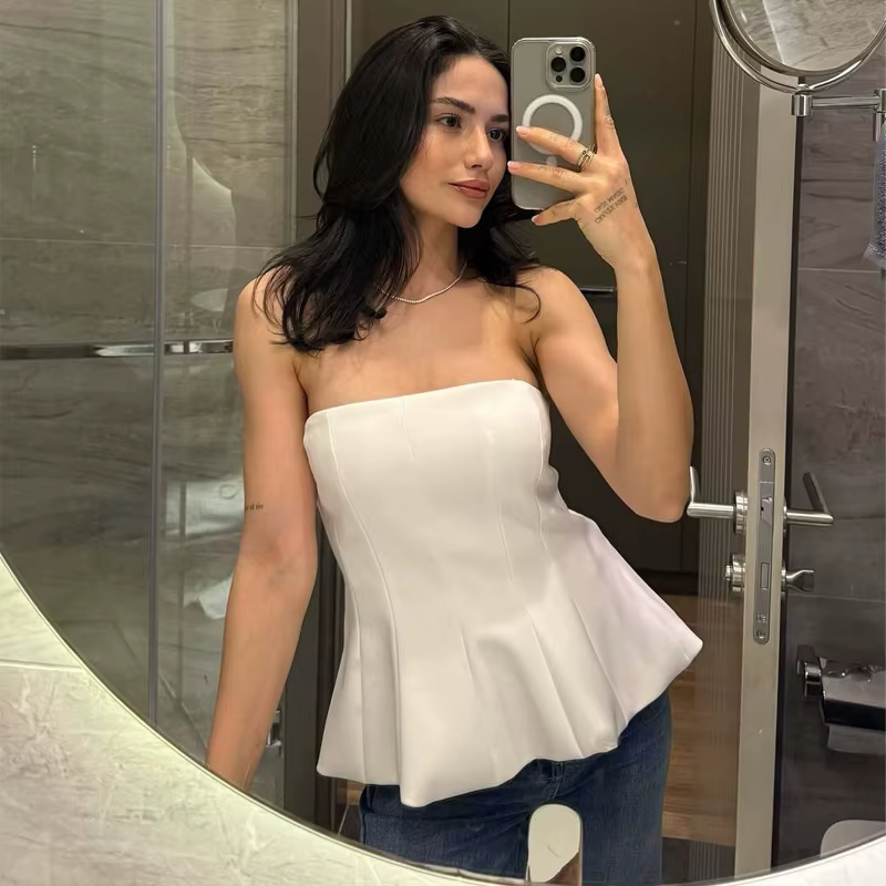 MUJER 2025 Corset bustiers pour femmes hors épaule haut court femme Sexy dos nu débardeur femmes jau