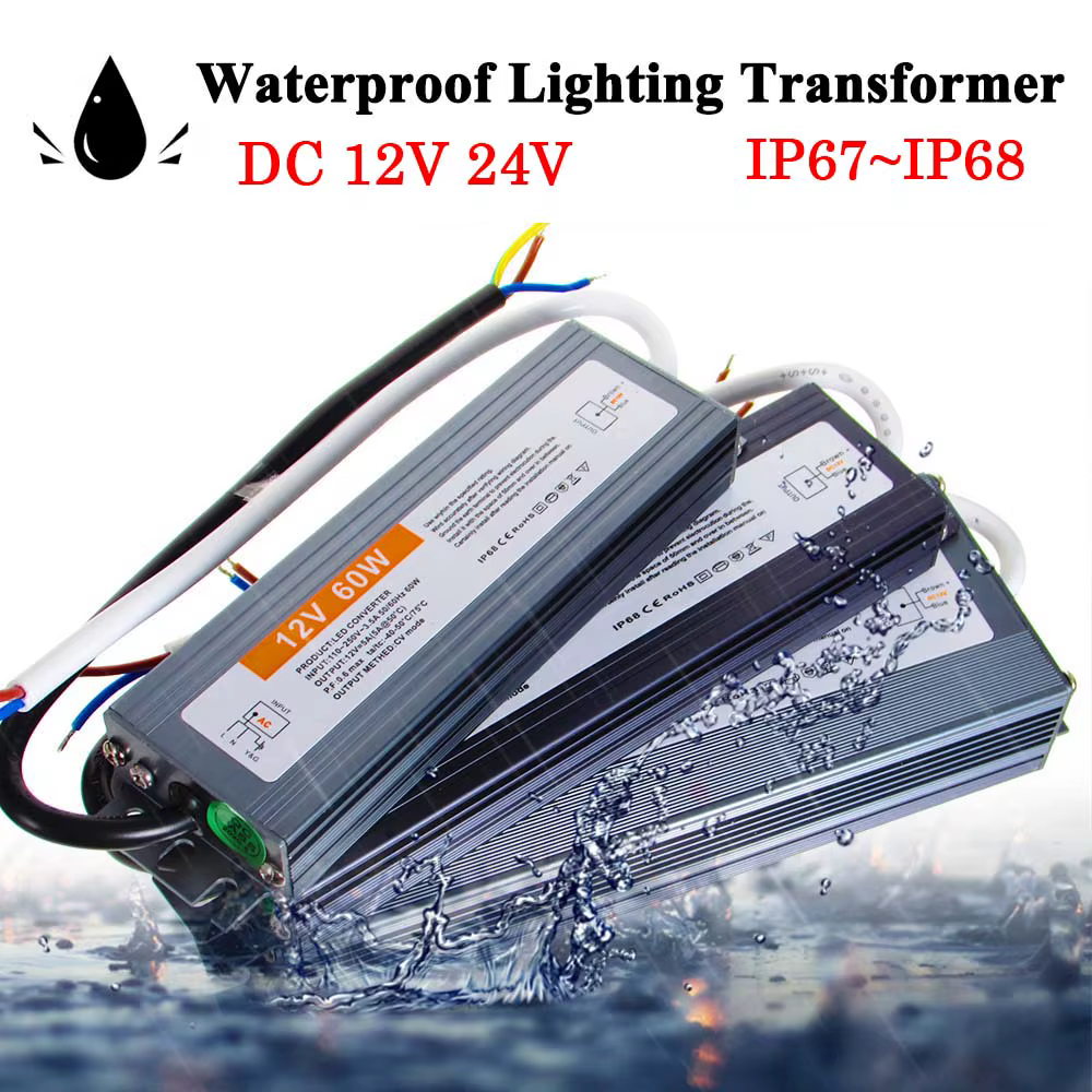Alimentation de commutation étanche DC 12V 24V, transformateur d'éclairage LED extérieur IP67 ~ IP68