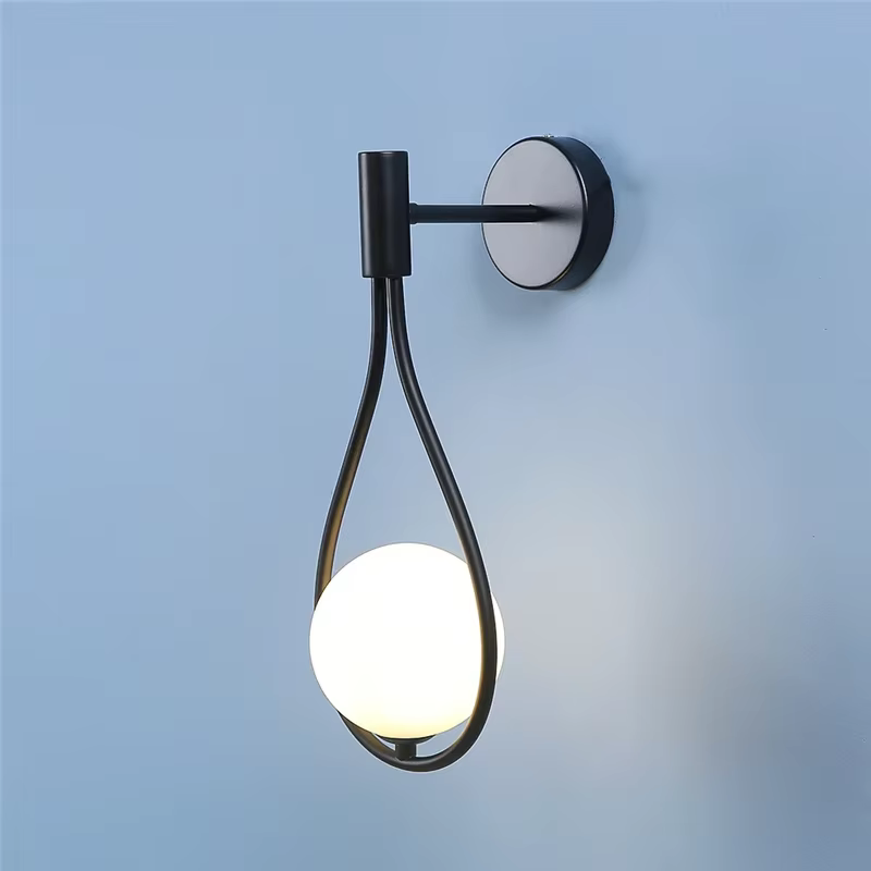 Applique murale boule de verre en métal moderne lampes murales simples nordiques pour salon chambre