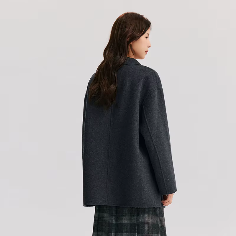 Semir-Veste double face contenant de la laine pour femme, manteau mi-long, col imbibé, polyvalent, c