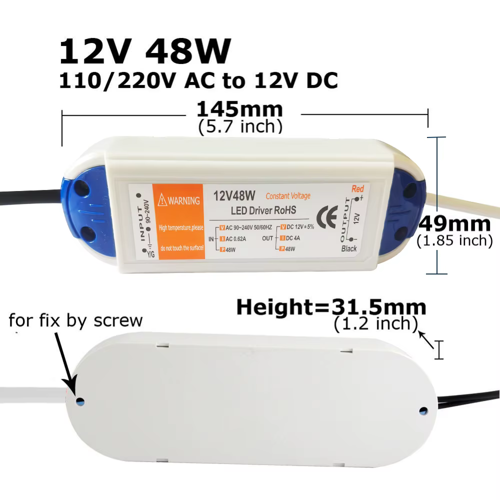 Alimentation 12 volts, pilote LED 12V, 18W 28W 48W 72W 100W AC 110V 220V à 12V DC, adaptateur de tra