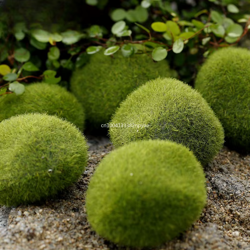 Boule de Mousse Verte Artificielle, Fausse Pierre, Plante de Simulation, Décoration de Bricolage pou