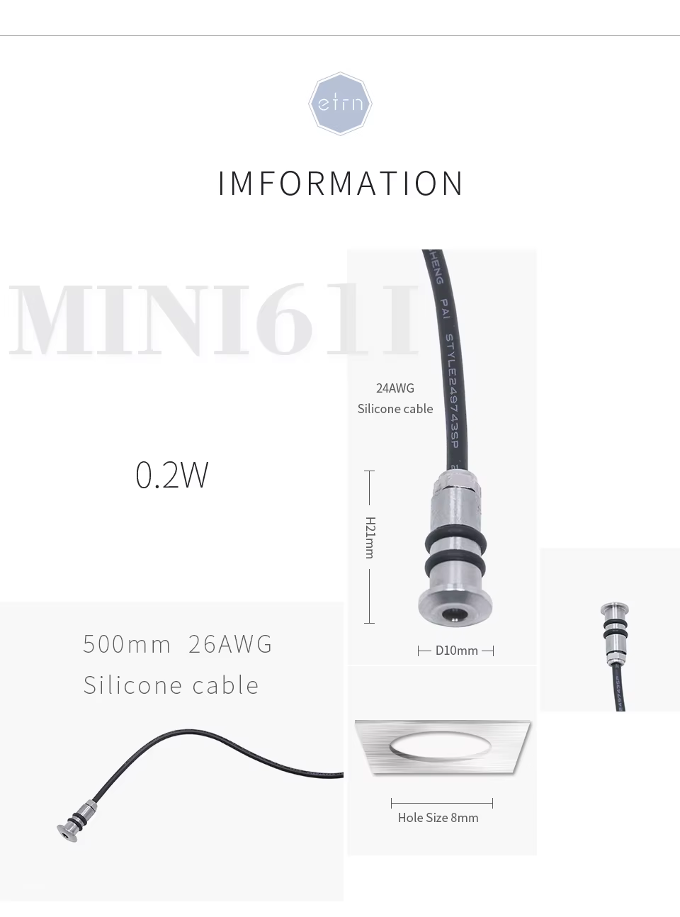 Mini LED 12V 0.5W pont lumière encastré extérieur LED Spot étanche IP68 étape lumière jardin chemin