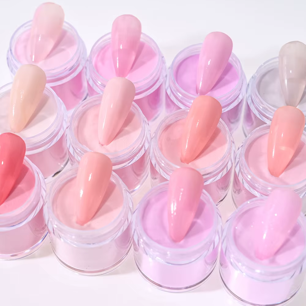 Poudre acrylique pour ongles N64.Art, 10 g/bouteille, pointes en polymère, extension rose nude, trem